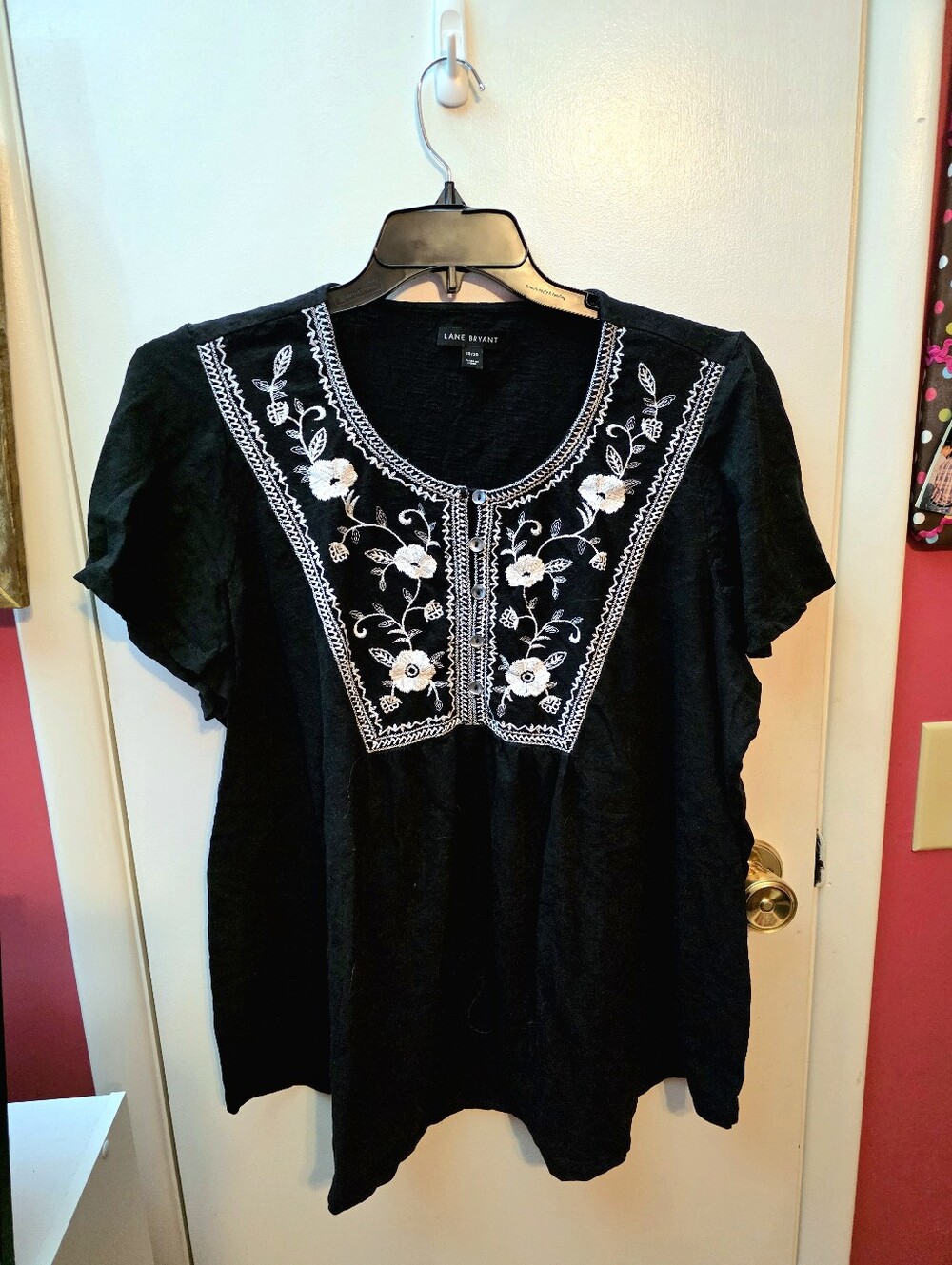 Lane Bryant Embroidered Boho Floral Top Size 18/20